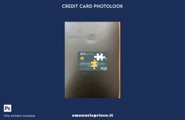 modello frontale photolook per carta visto Angola Banco de Fomento in stile veri